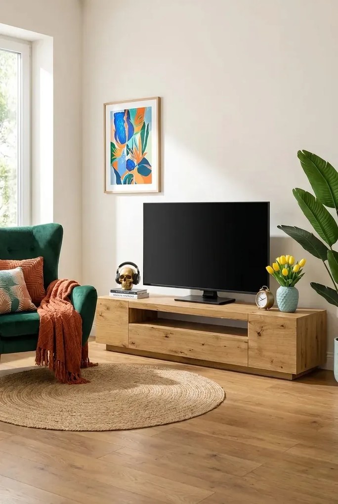 Szafka Pod Tv Stojąca Lub Ścienna Dąb Artisan F3-E75