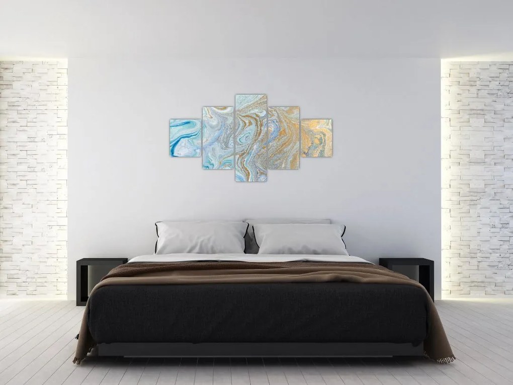 Obraz - Niebieski marmur (125x70 cm)