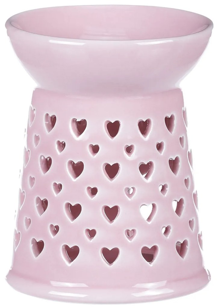 Porcelanowa lampa zapachowa Pink, 11 x 11 x 14 cm