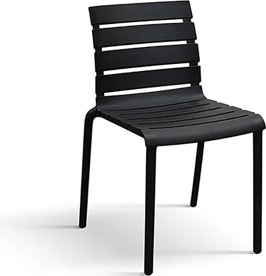 Zestaw 6 czarnych krzeseł z polipropylenu, z możliwością sztaplowania - GANDIA
