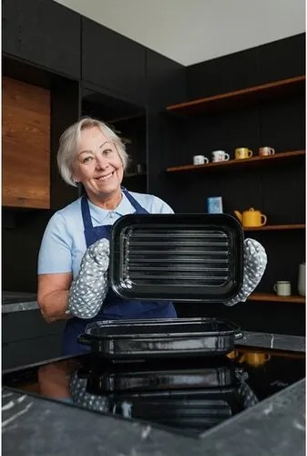 Belis Emaliowana brytfanna podwójna z żebrowaniem, 40 cm, 40 cm