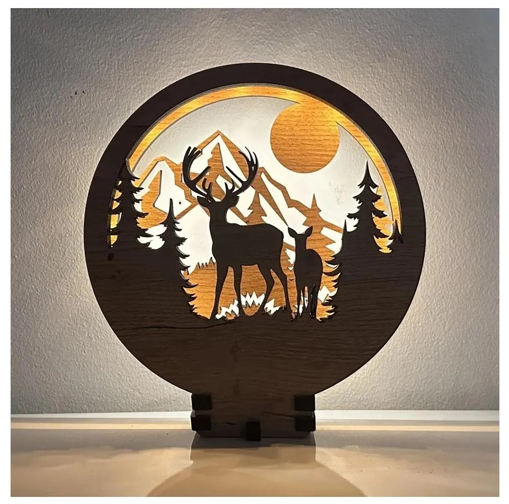 Li-Go 23592/DUB2 - Dekoracyjna lampka stołowa LED, ściemnialna, 12W/230V, 20x22 cm, dąb