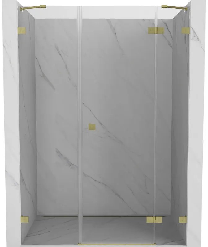 Mexen Lunar drzwi prysznicowe uchylne prawe 135 cm, transparent, złote szczotkowane - 834S-135-050-55-00-P