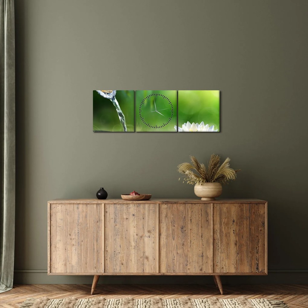 Obraz - Lotos (z zegarem) (90x30 cm)