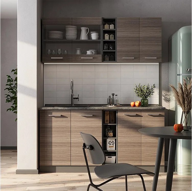 Pojedyncza kuchnia szlachetny szary/antracyt 160x60x81.6 r-line