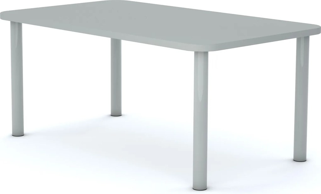 Stół do szkoły Smart prostokątny 120x70 cm, rozmiar 4-6, blat szary / nogi szare