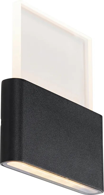 Oświetlenie ścienne zewnętrzne czarne z LED-em z numerami domu IP54 - Kandi