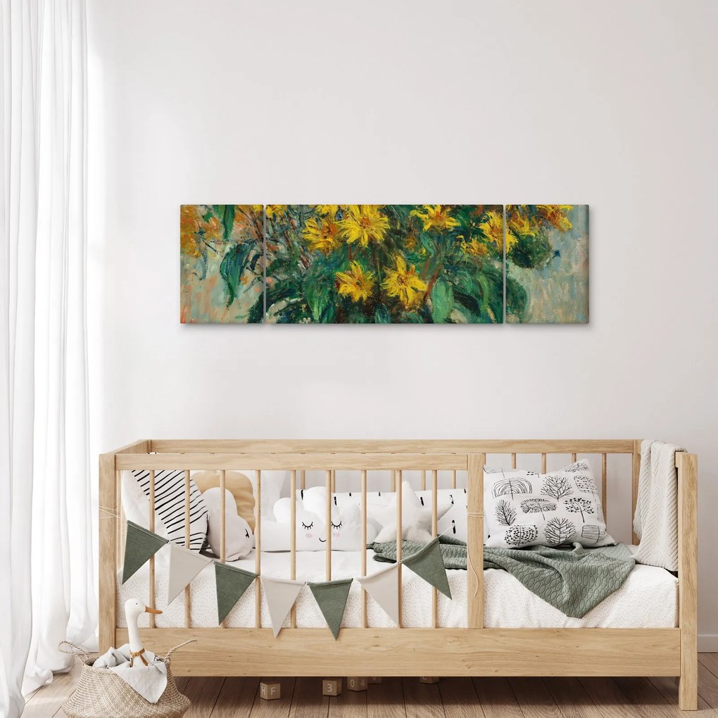 Obraz - Claude Monet, Jerusalem Artichoke Flowers, reprodukcje (170x50 cm)