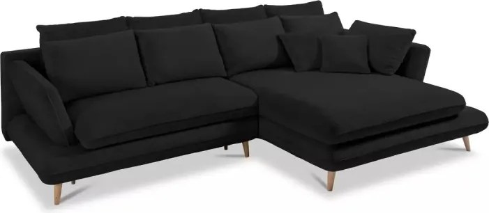 Narożnik MONTE Prawostronny z funkcją spania, pojemnikiem i poduszkami, Sorriso 01 Antracytowy WERSAL