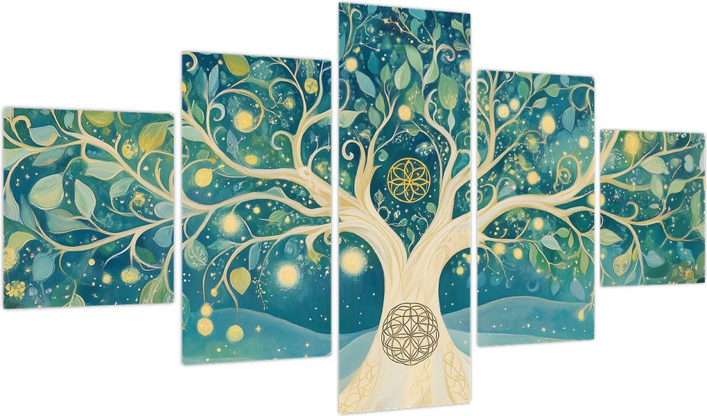 Obraz – Magiczne drzewo ze spiralami (125x70 cm)