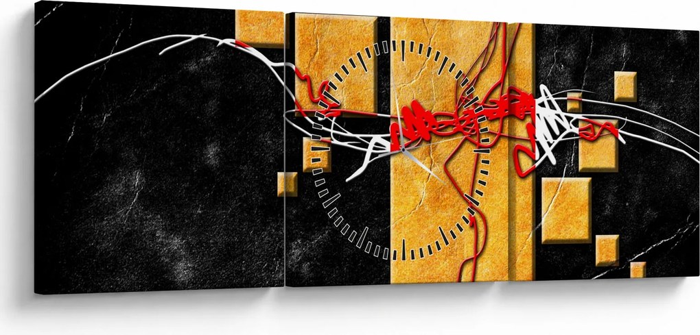 Abstrakcyjny obraz - Tancerka (z zegarem) (90x30 cm)