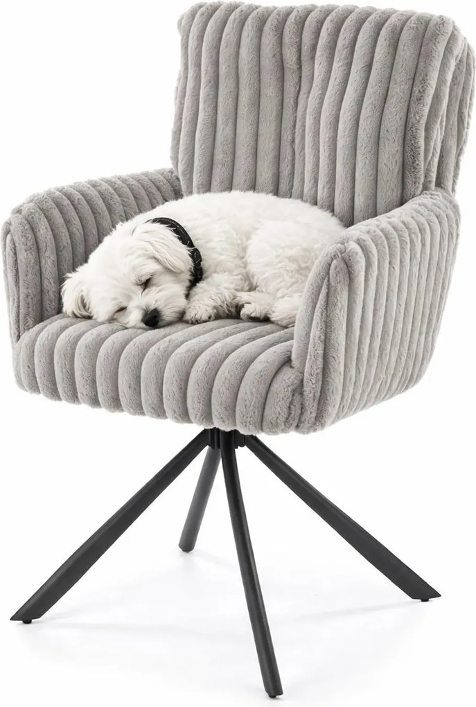 Nowoczesne tapicerowane szare ktrzesło T4-K01