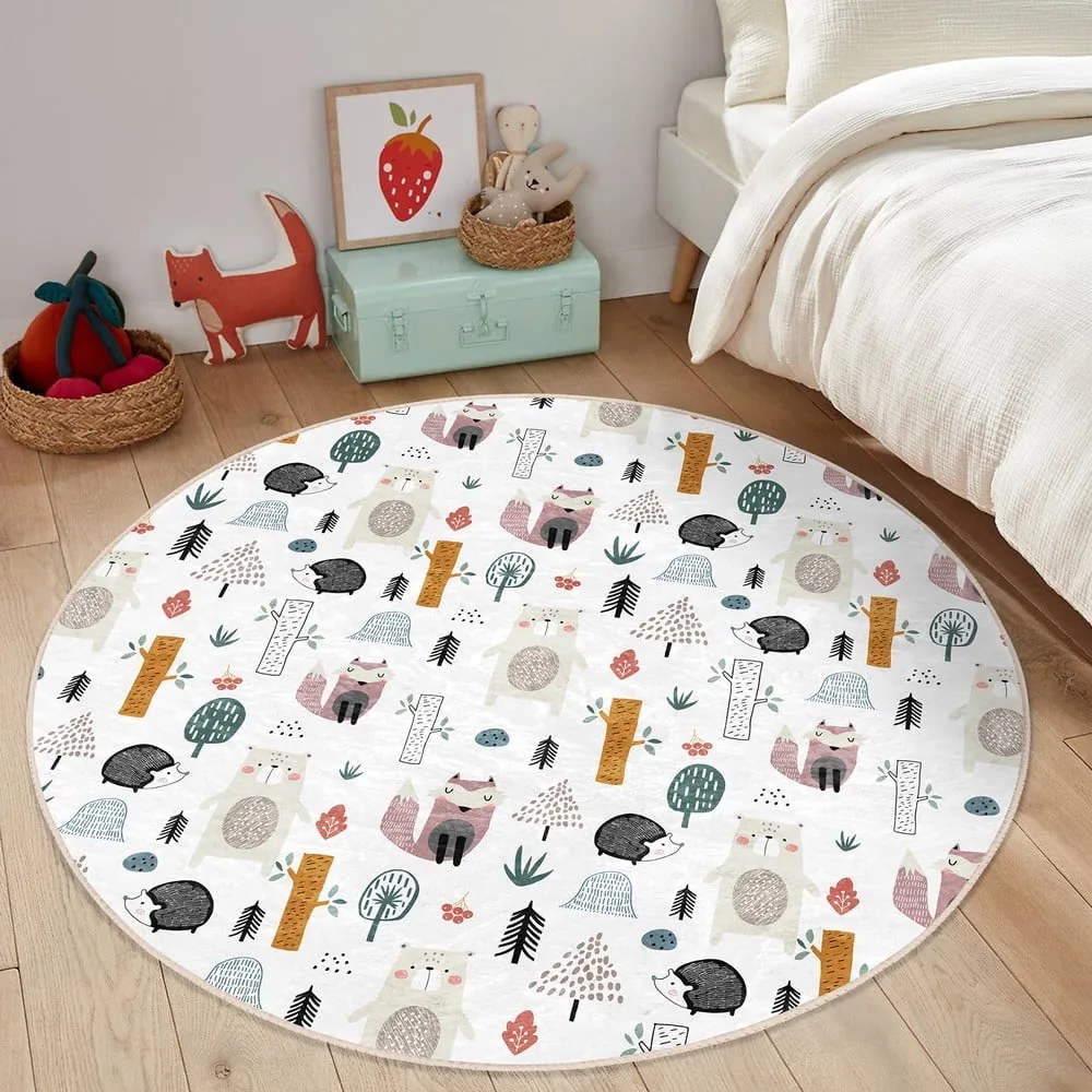 Biały dywan dziecięcy ø 80 cm Comfort – Mila Home