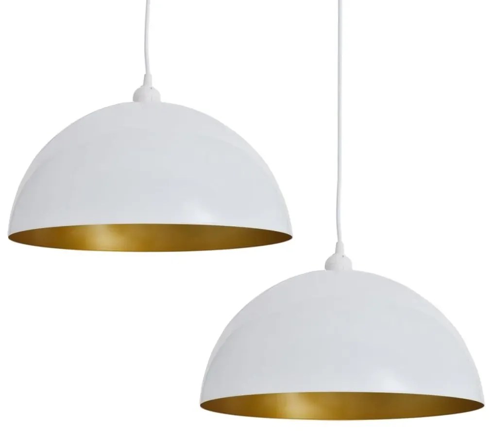 Białe regulowane lampy wiszące 2 sztuki - 3X E985 C8-R27