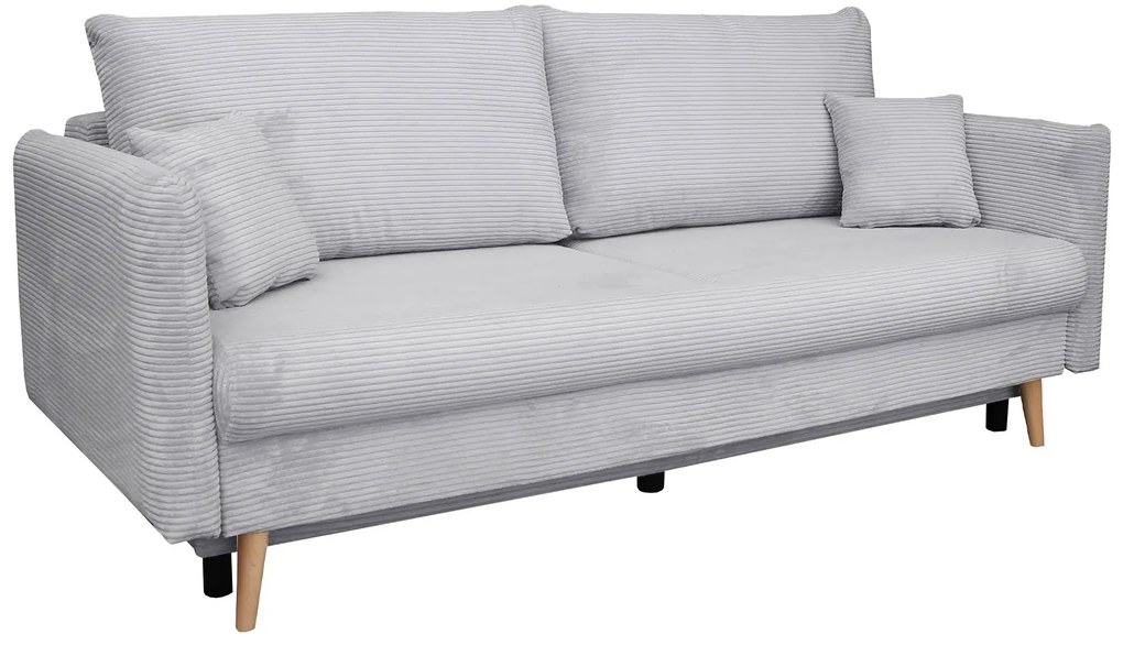 Szara sztruksowa sofa rozkładana T3-Z72