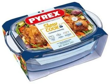 Pyrex Szklana miska do pieczenia z pokrywą, 6,7 l