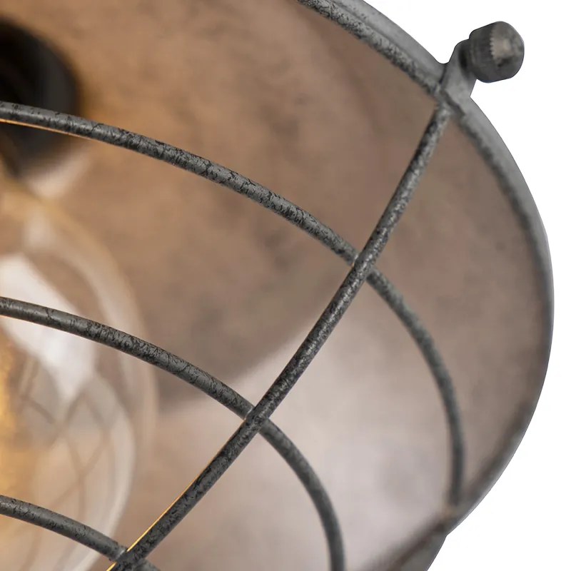 Industrialna lampa sufitowa antyczne srebro 25,5 cm - Course