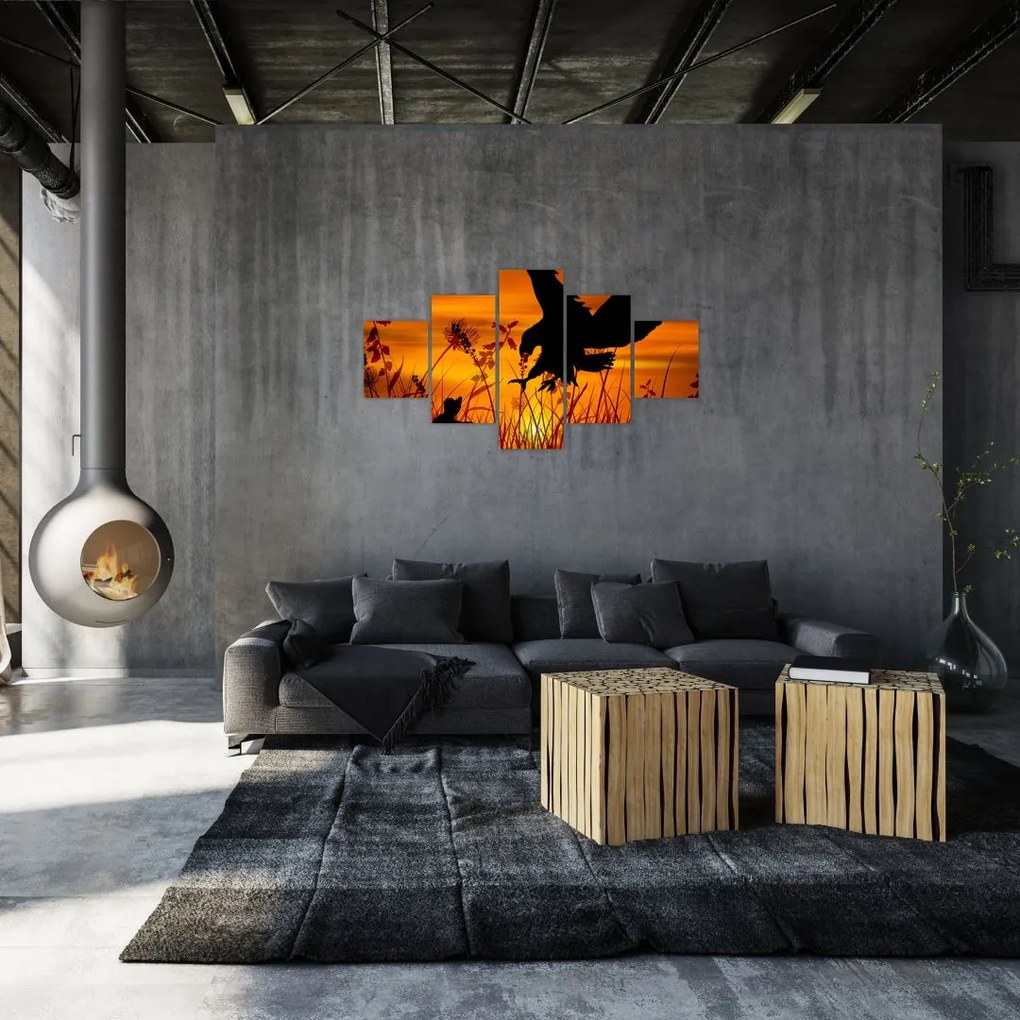 Obraz sylwetki drapieżnika (125x70 cm)