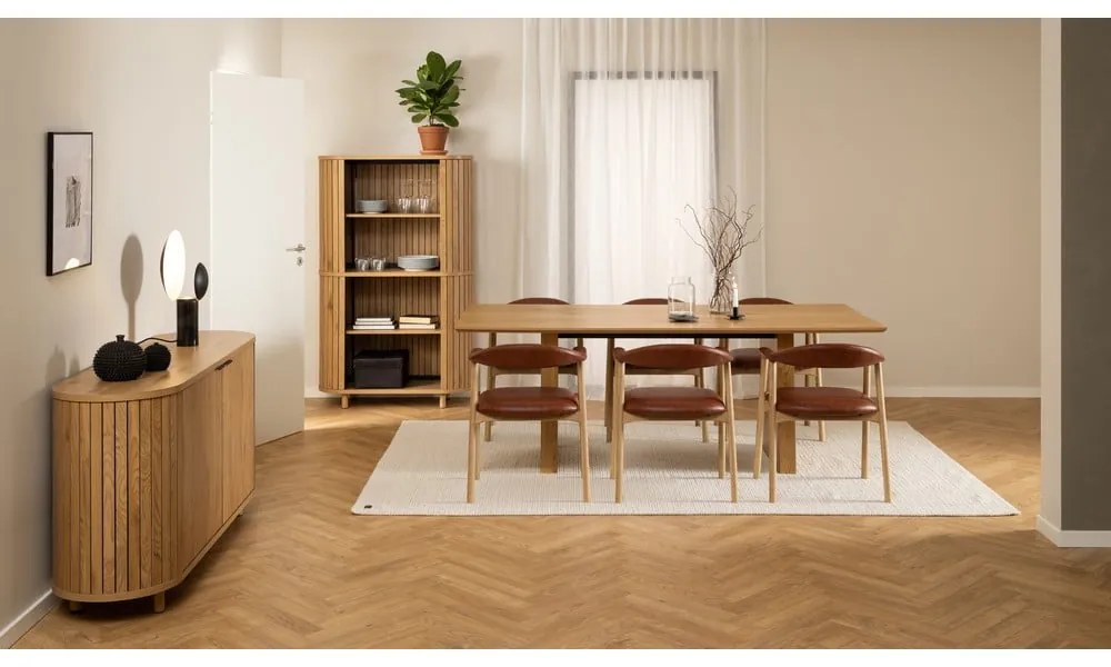 Koniakowe/w naturalnym kolorze krzesło z imitacji skóry Addi – Actona