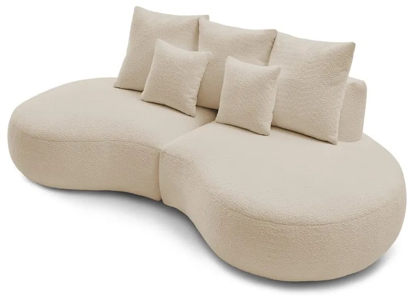 Beżowa sofa z materiału bouclé 260 cm Saint-Germain – Bobochic Paris