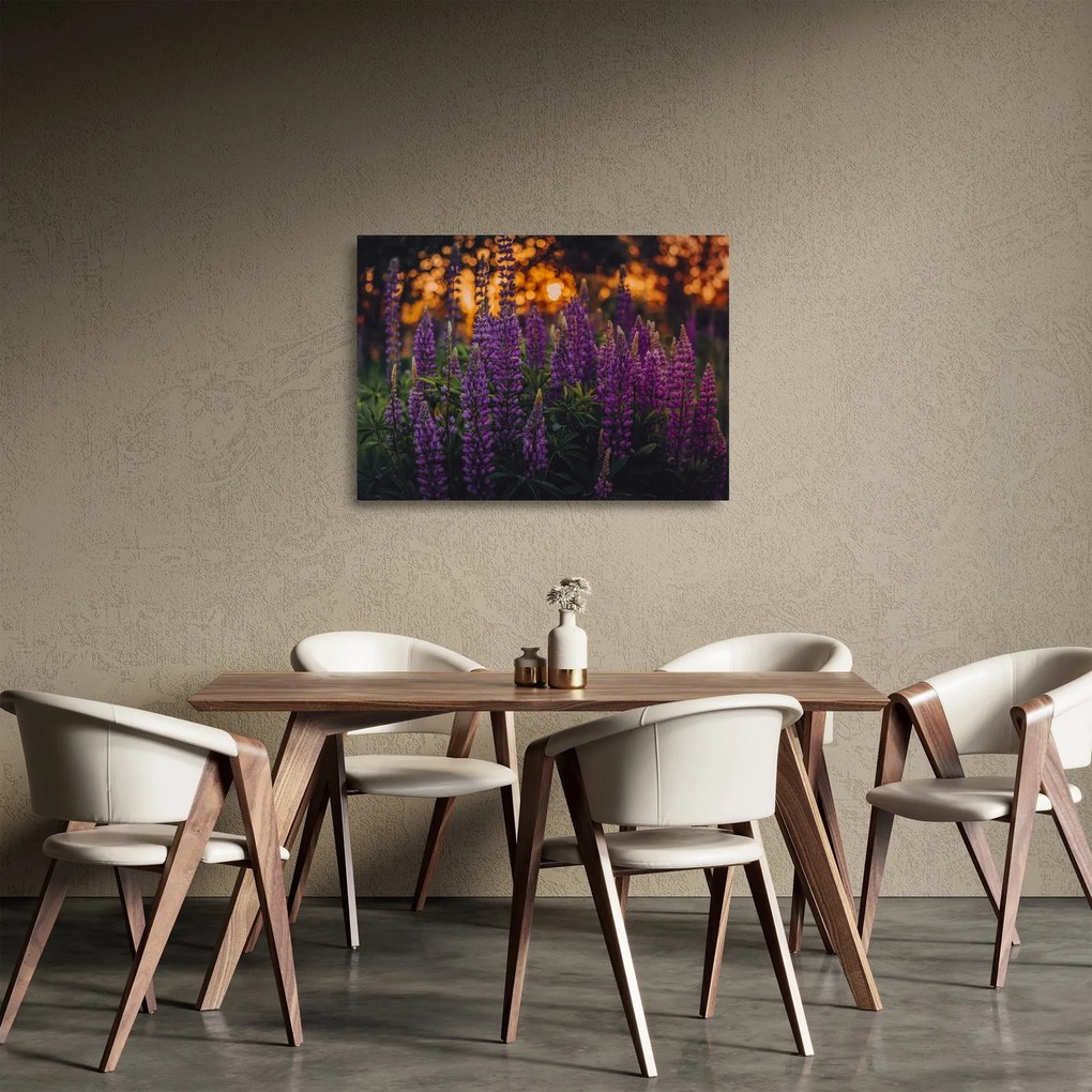 Obraz na szkle kwiatów łubinu (70x50 cm)