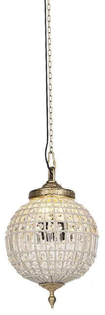 Lampa wisząca art deco kryształ ze złotem 35 cm - Kasbah klasyczny/Antyczny Oswietlenie wewnetrzne