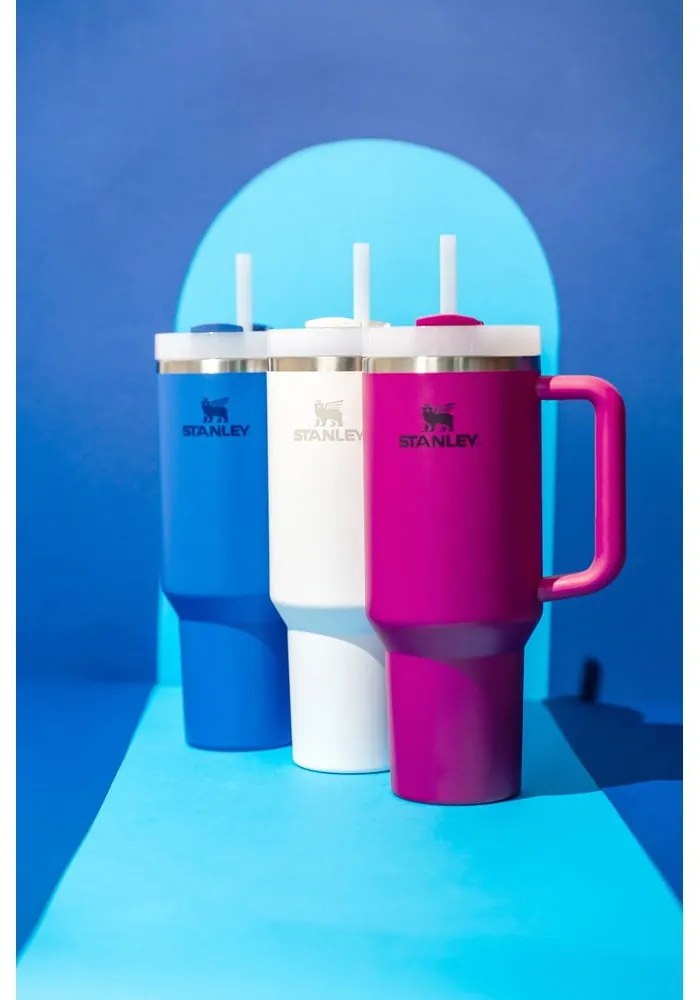 Biały termos ze słomką ze stali nierdzewnej 1,18 l Quencher H2.0 FlowState Tumbler Frost – Stanley