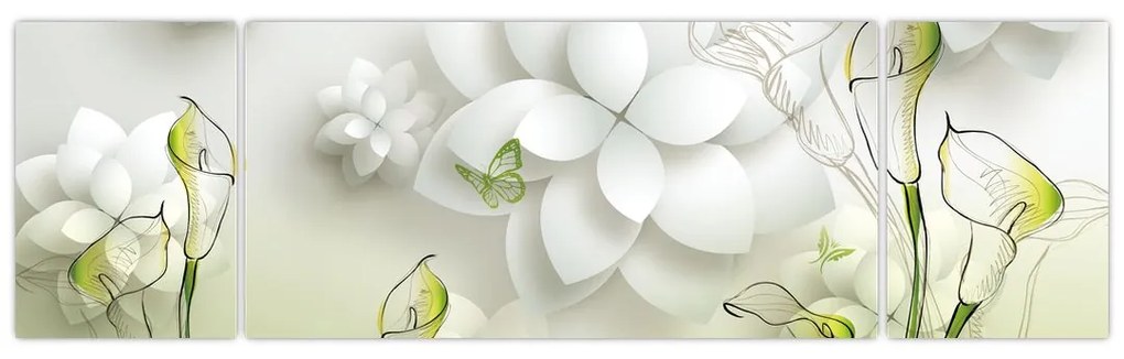 Obraz z kwiatami (170x50 cm)