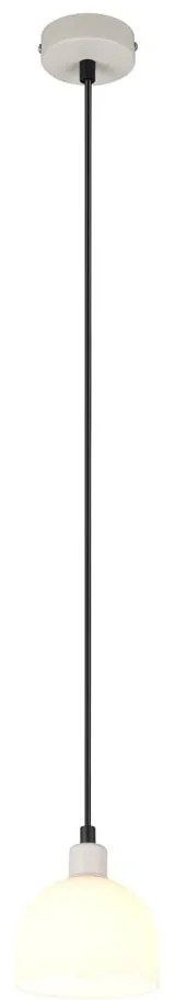 Biała lampa wisząca ze szklanym kloszem ø 12 cm Molly – Trio