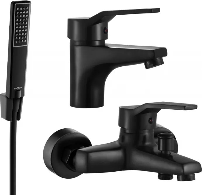 Mexen Caro R72 zestaw wannowy, czarny - 746603R72-70