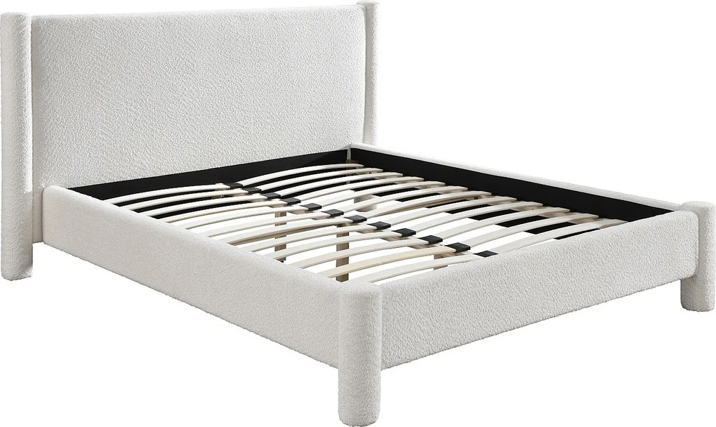 Łóżko 140 x 190 cm - Bukla - Biały - CONOMO