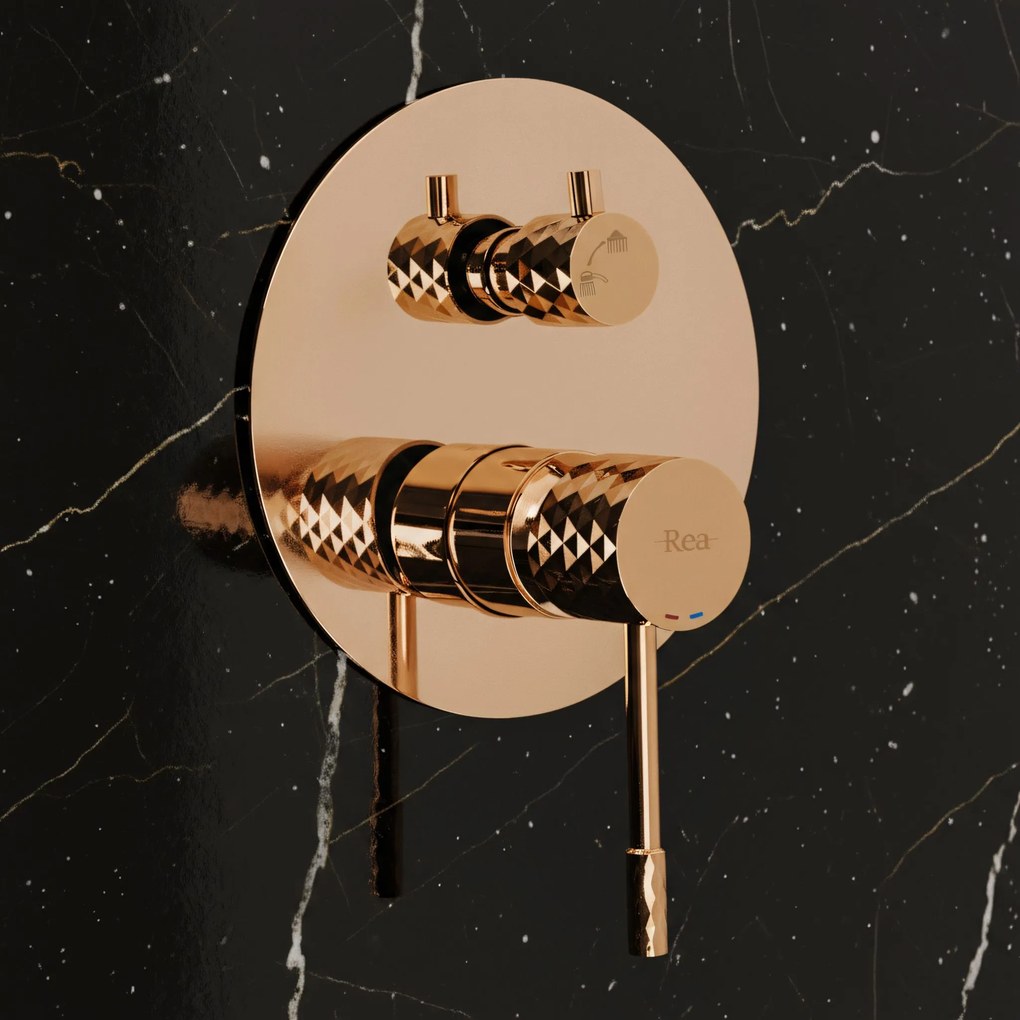Zestaw natryskowy podtynkowy Rea Lungo Diamond Miedź + BOX