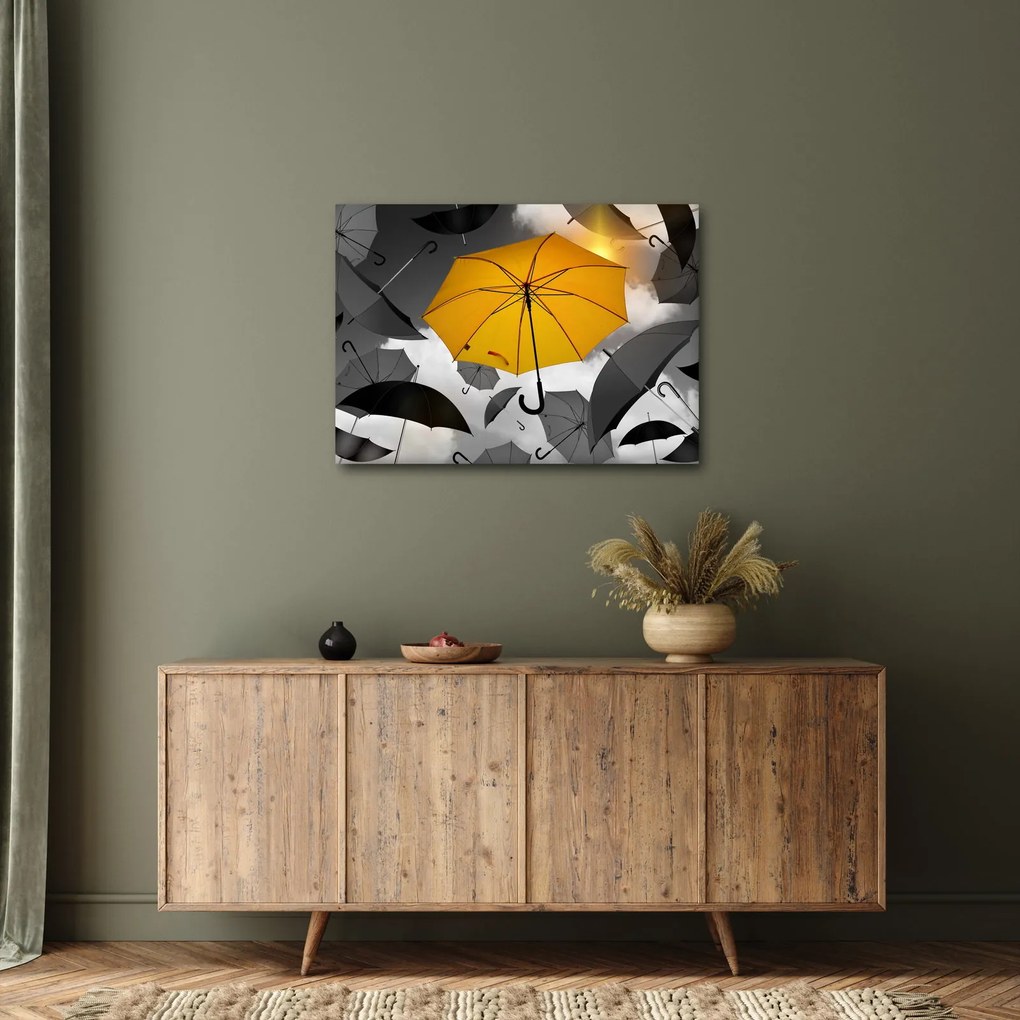 Obraz żółtego parasola (70x50 cm)