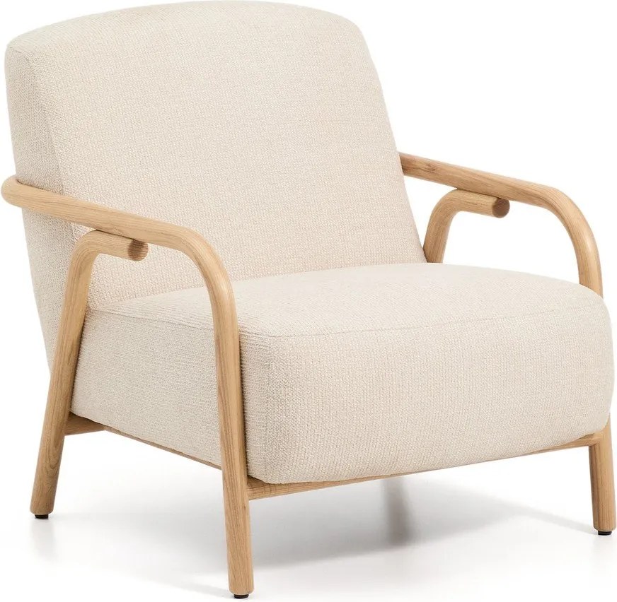 Beżowy fotel z tkaniny szenilowej Sylo – Kave Home