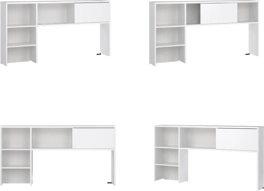 Biurko w połysku z nadstawką Function Plus 149 cm biały