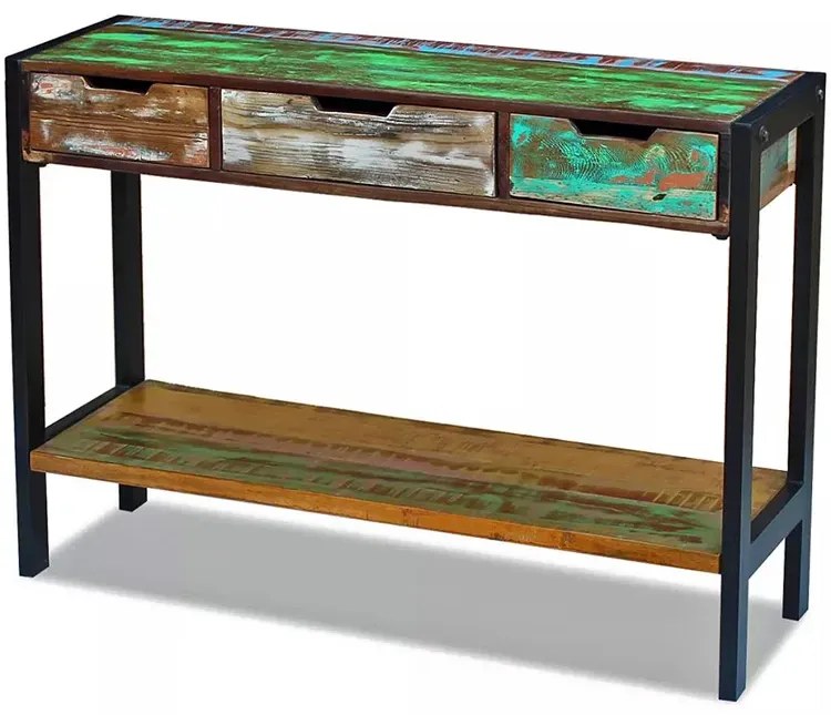 Drewniana konsola z szufladami H6-M69