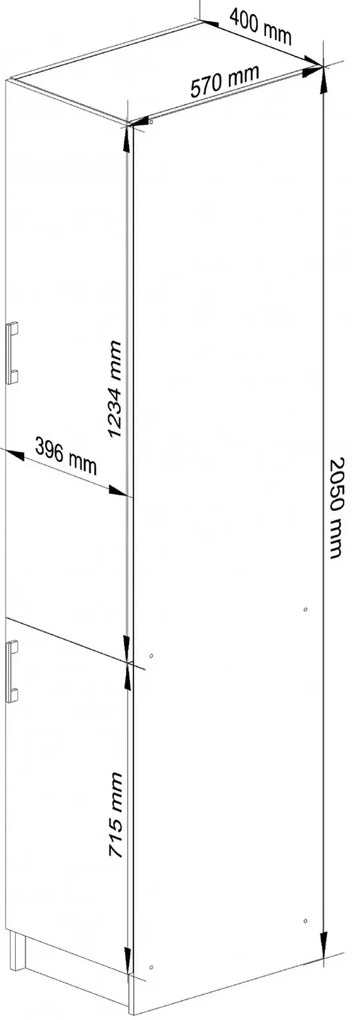 Wysoka szafka kuchenna dąb sonoma H6-T91