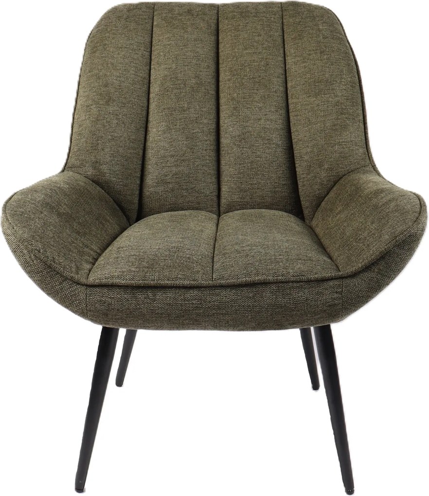Nowoczesny fotel wypoczynkowy Farel, oliwkowa tkanina