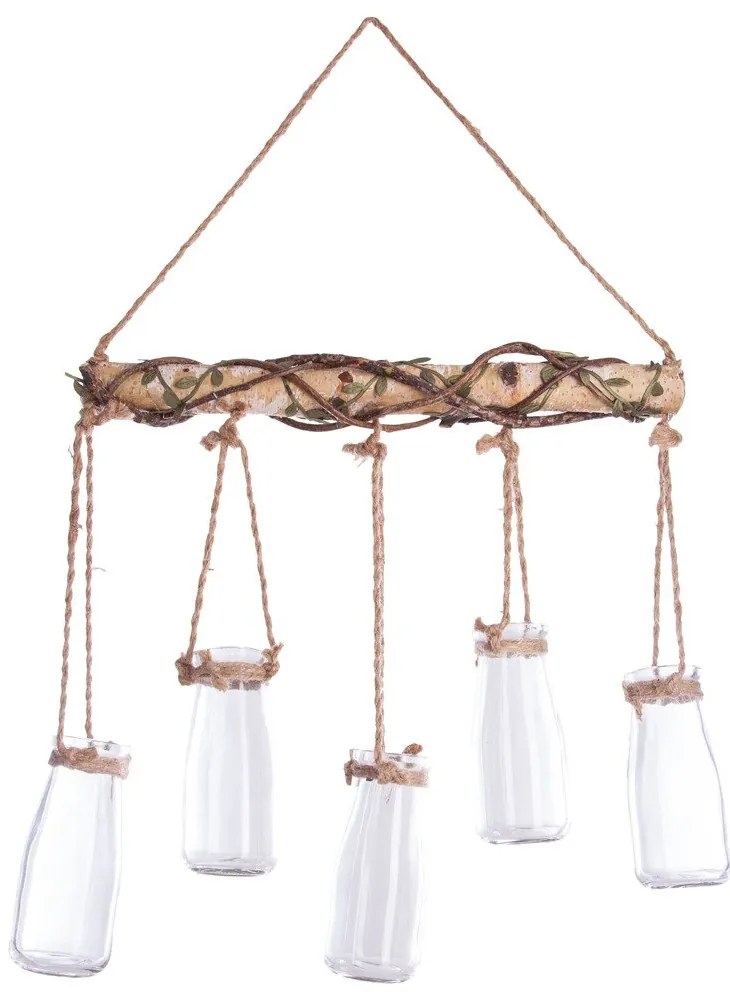 Zawieszka wielofunkcyjna ze szklanymi lampionami, dekorcja ścienna w stylu etno