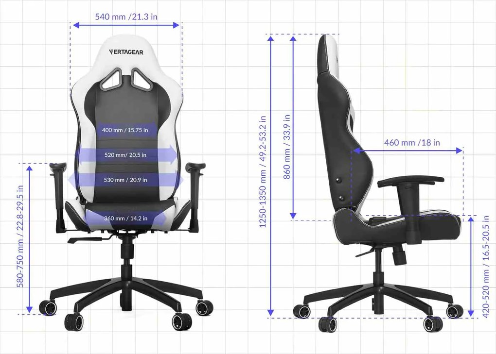 Vertagear Racing Series S-Line SL2000 Fotel Gamingowy Czarny/Fioletowy