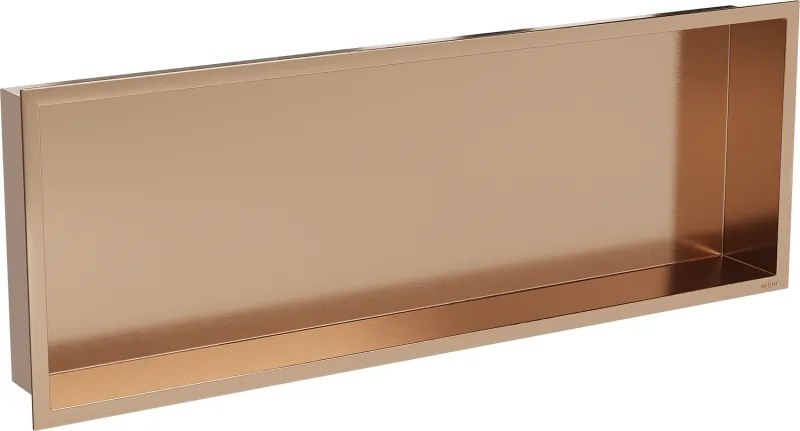 Mexen X-Wall-R półka wnękowa z kołnierzem 90 x 30 cm, miedź szczotkowana - 19C0903010