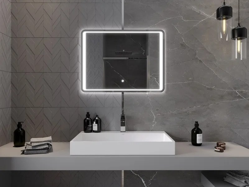 Mexen Zusa lustro łazienkowe podświetlane 80 x 60 cm, LED 6000K, antypara - 9808-080-060-611-00