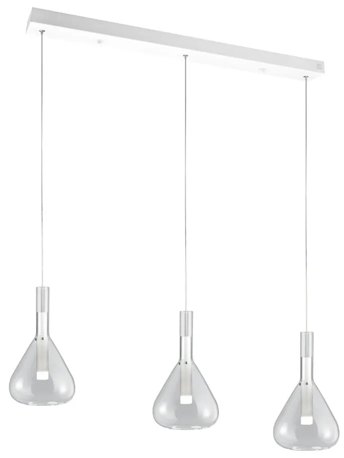 Biała lampa wisząca LED ze szklanym kloszem Cipera – CINQUE