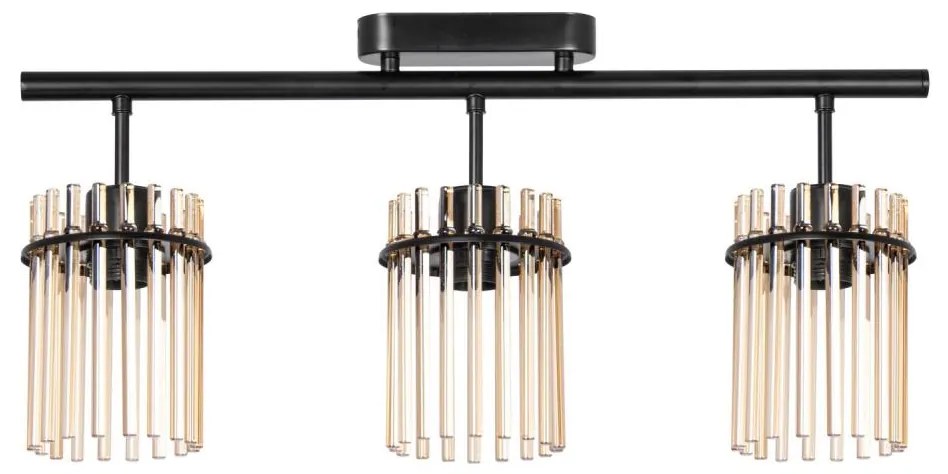 Żyrandol natynkowy 3xE27/60W/230V czarny/beżowy