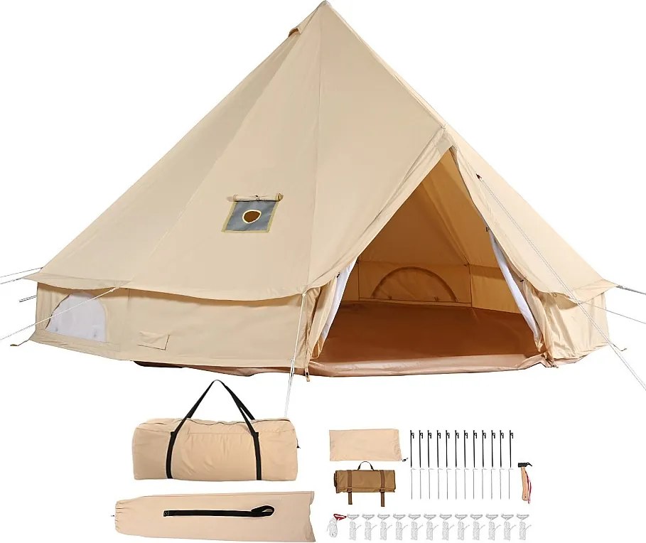 Canvas Bell Tent na Rodzinne kempingi SucceBuy 4 Season 5m z otworem na Kuchenkę
