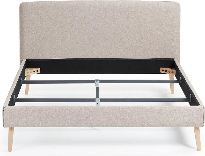 Beżowe łóżko 2-osobowe Kave Home Lydia, 160x200 cm