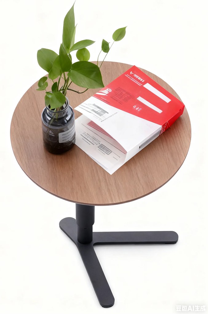 Stolik odkładczy, z regulacją wysokości, 51-77 x 50 cm, ciemny orzech