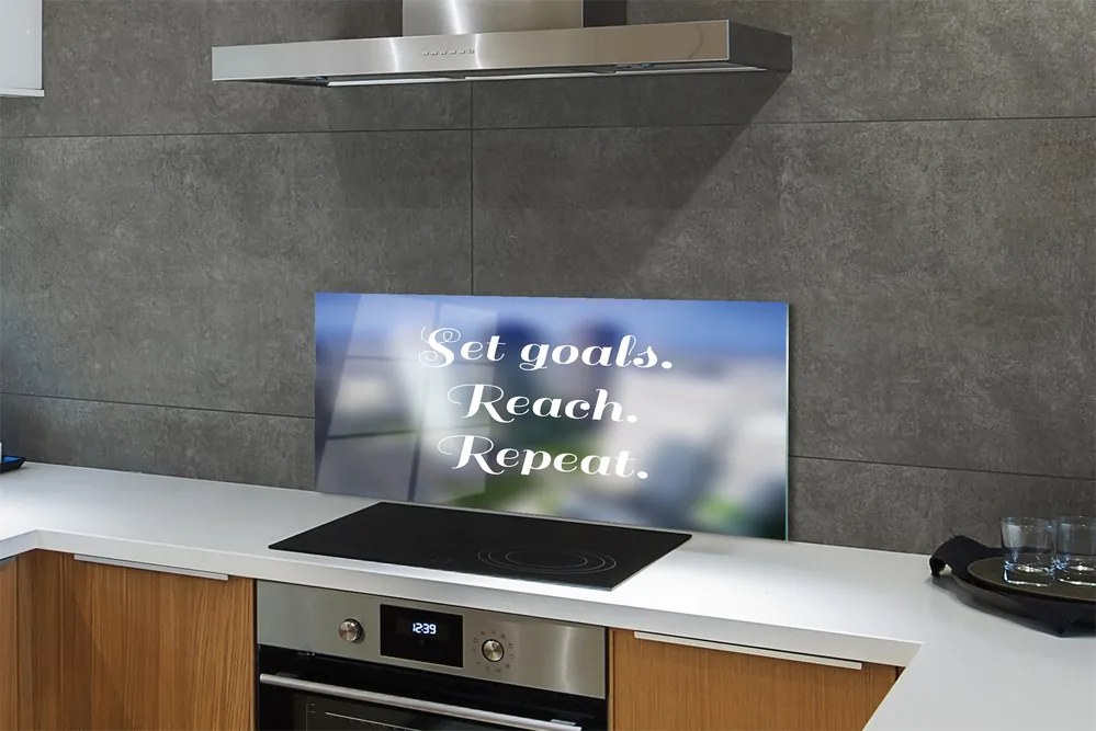 Szklany Panel Klasyczny Biały Napis