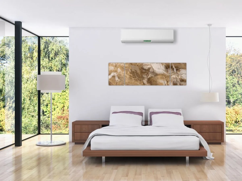 Obraz - Brązowa abstrakcja (170x50 cm)