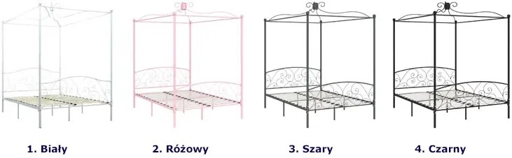 Białe małżeńskie łóżko z baldachimem 120x200 cm - Ifrexi